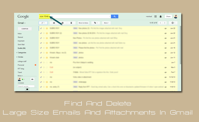 Найдите и удалите электронные письма и вложения большого размера в Gmail