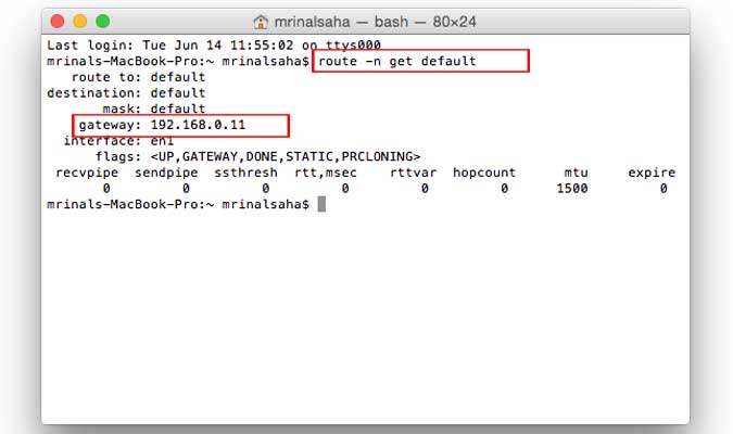 Найти IP-адрес маршрутизатора в MAC
