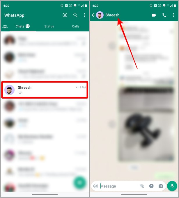 Поиск помеченных сообщений в WhatsApp на Android