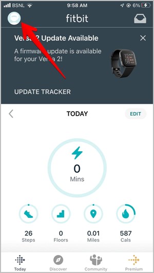 Уведомления Fitbit Учетная запись iPhone