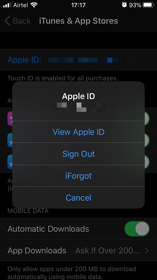 Apple ID вход/выход