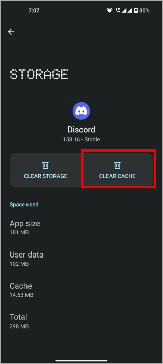 очистить кэш дискорда на андроиде