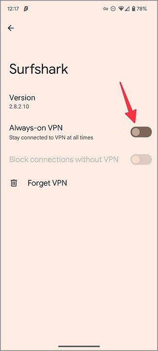 всегда включен VPN на Android