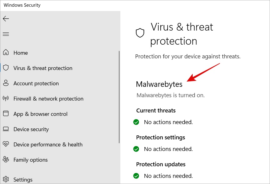 Malwarebytes в безопасности Windows в Windows 11