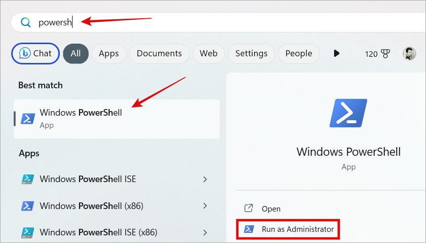 открыть Windows PowerShell с правами администратора