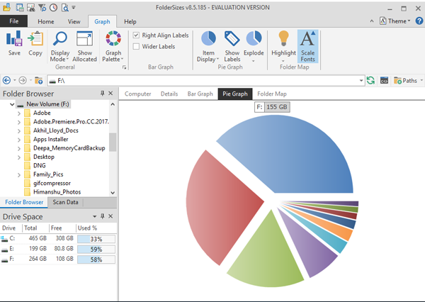 FolderSizes8 - анализатор дискового пространства для Windows