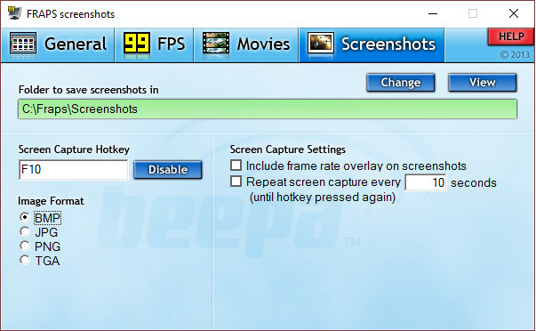 fraps - - Скриншоты в Windows