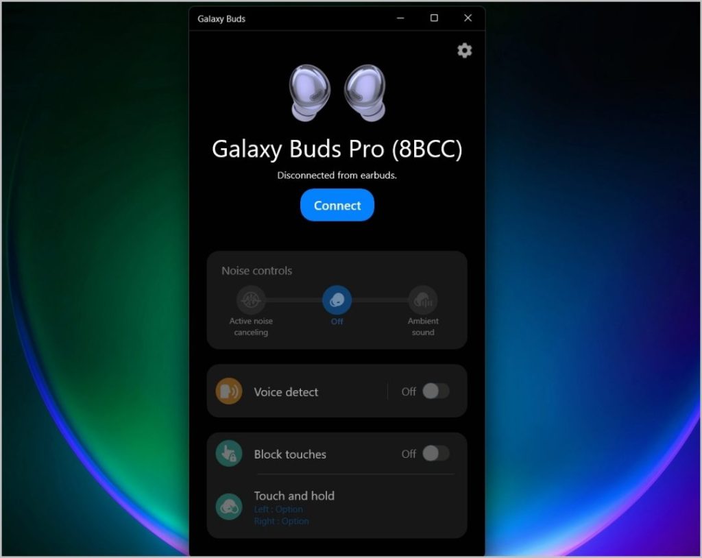 Приложение Galaxy Buds для Windows