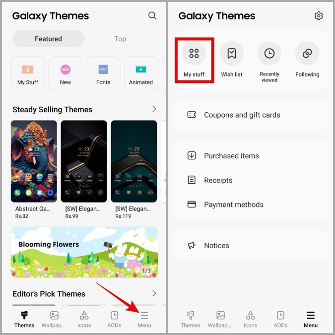 Темы Galaxy на телефоне Samsung