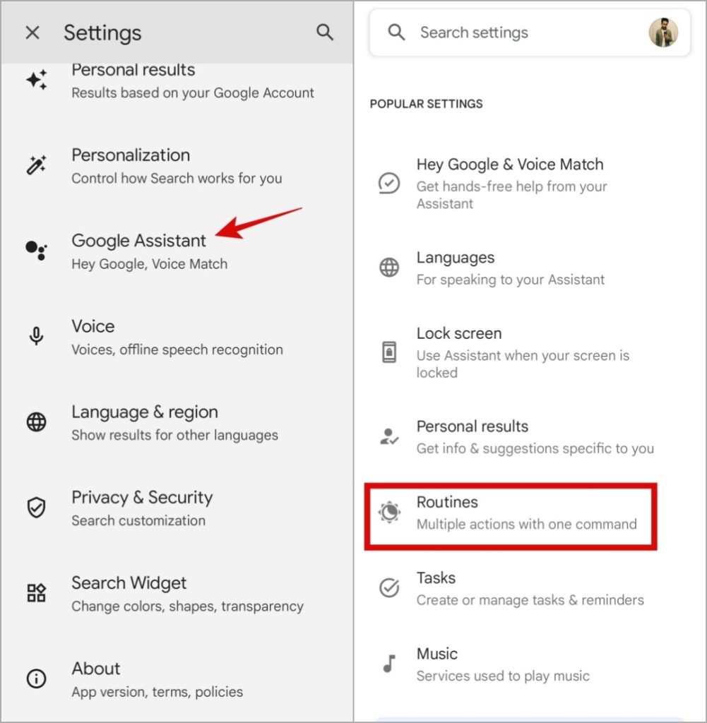 Подпрограммы Google Assistant на Android