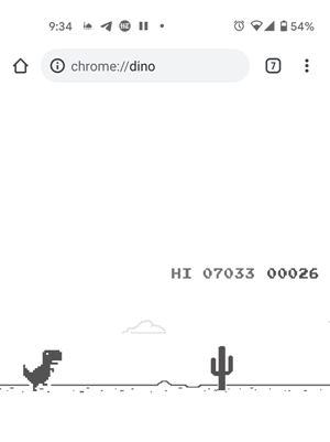 Игра Google Chrome Dino с использованием ссылки