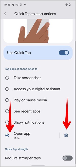 Приложение Google Pixel Quick Tap