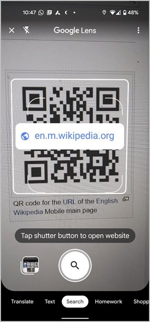 Виджет Google Pixel Search Lens Scan QR