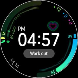 Циферблат панели мониторинга здоровья на Galaxy Watch