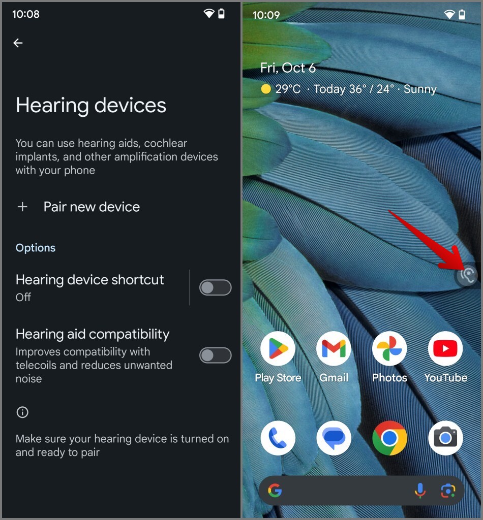 Подключение слухового аппарата на Android 14