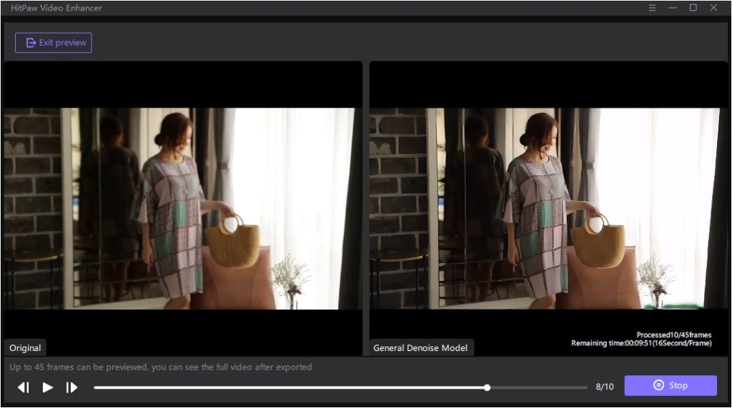 Hitpaw Video Enhancer модель шумоподавления