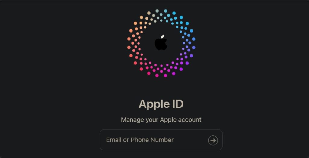 Apple ID в браузере