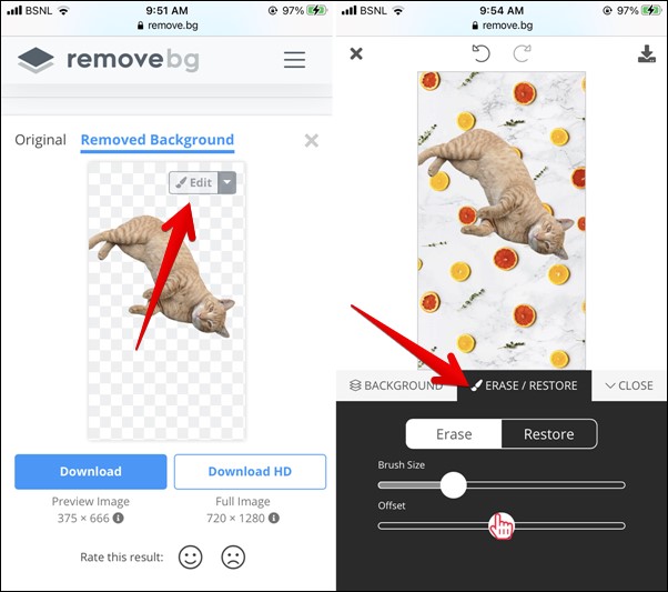 Remove.BG Редактировать изображение