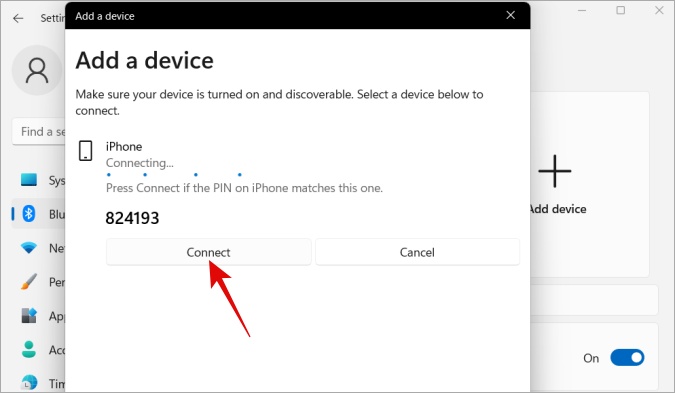 разрешить сопряжение iPhone с Windows 11