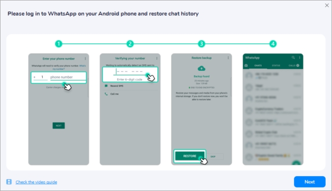 восстановить историю чата в WhatsApp на Android