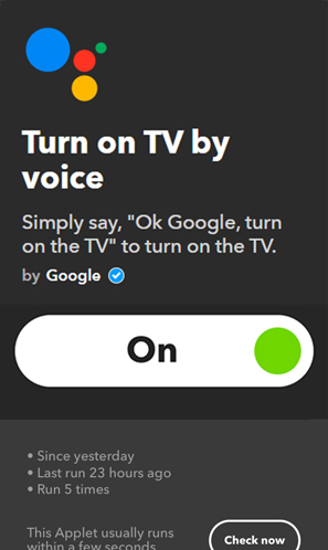 Апплеты IFTTT для Google Home – включи телевизор