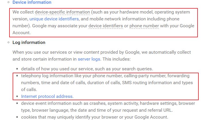 Google собирает информацию об устройстве Android