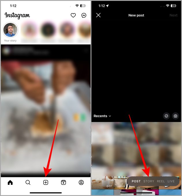 Главная страница Instagram на iOS