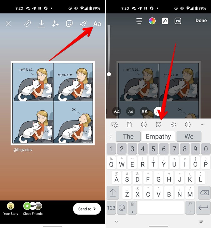 Стикер SwiftKey «История Instagram»