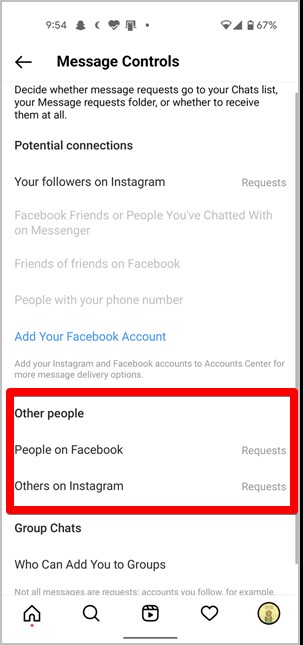 Instagram Отключить Сообщения Запросы Подписчики Другие люди