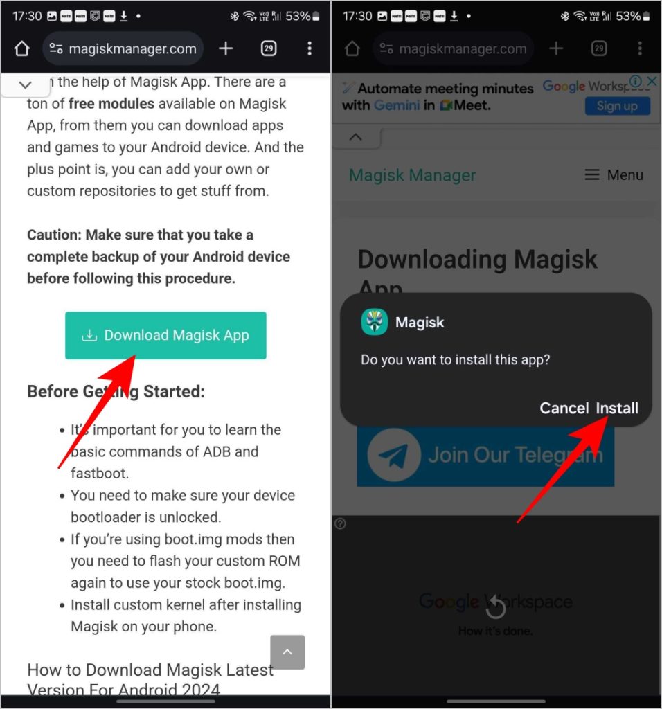 Установка Magisk Manager на Android