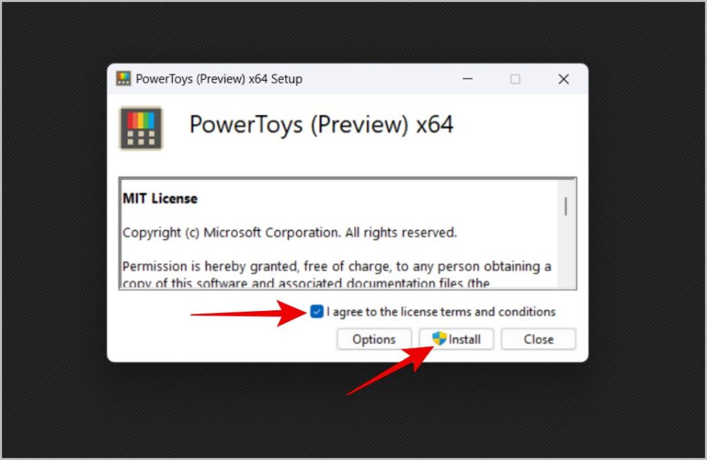 Установка приложения Power Toys на ПК с Windows