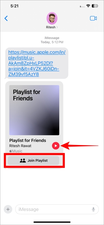 Ссылка для присоединения к совместному плейлисту в Apple Music