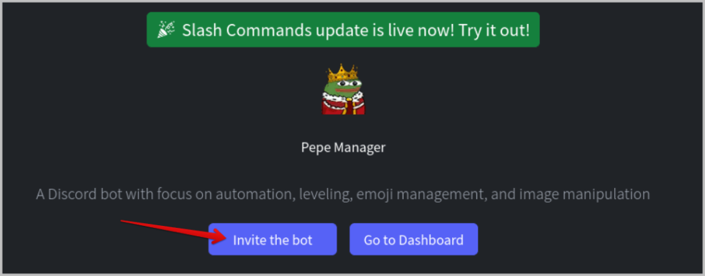 Приглашение Pepe Manager на сервер Discord