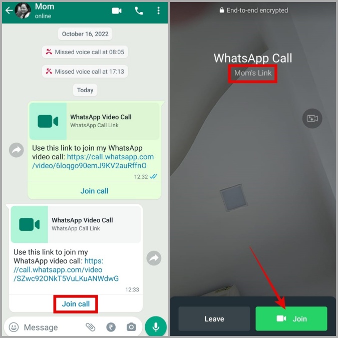 Присоединяйтесь к звонкам WhatsApp через ссылки на Android