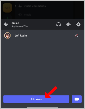 Подключение к голосовому каналу с Discord Mobile