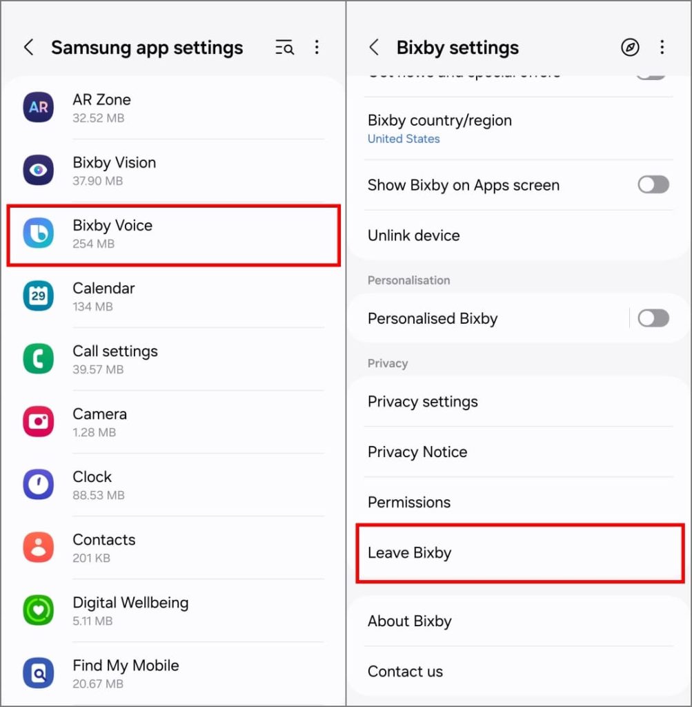 Оставьте опцию Bixby в настройках Bixby на телефоне Samsung Galaxy с One UI 6.1.