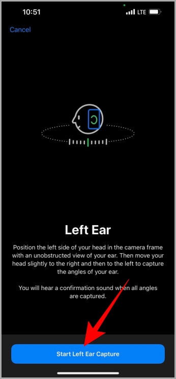 Захват левого уха для персонализированного пространственного звука