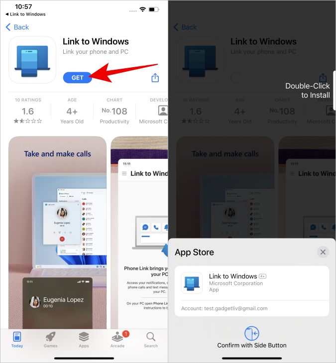 Установка ссылки на Windows на iPhone