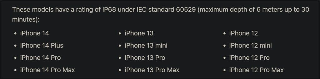 IP-рейтинги iPhone и что они означают