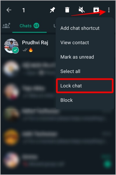 Блокировка чатов в WhatsApp Android
