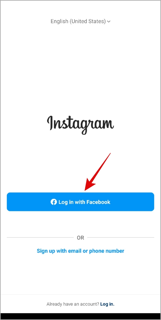 Войдите в Instagram через Facebook