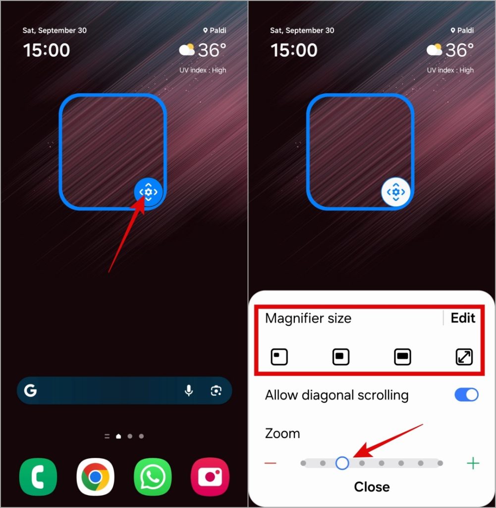 Увеличение экрана телефона Samsung