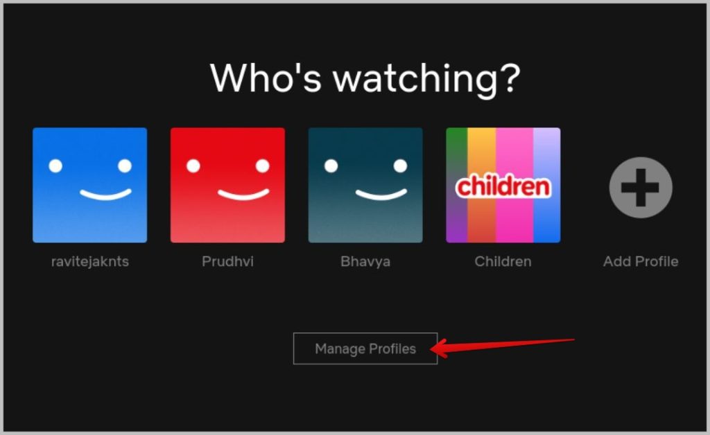 Управление профилями на Netflix