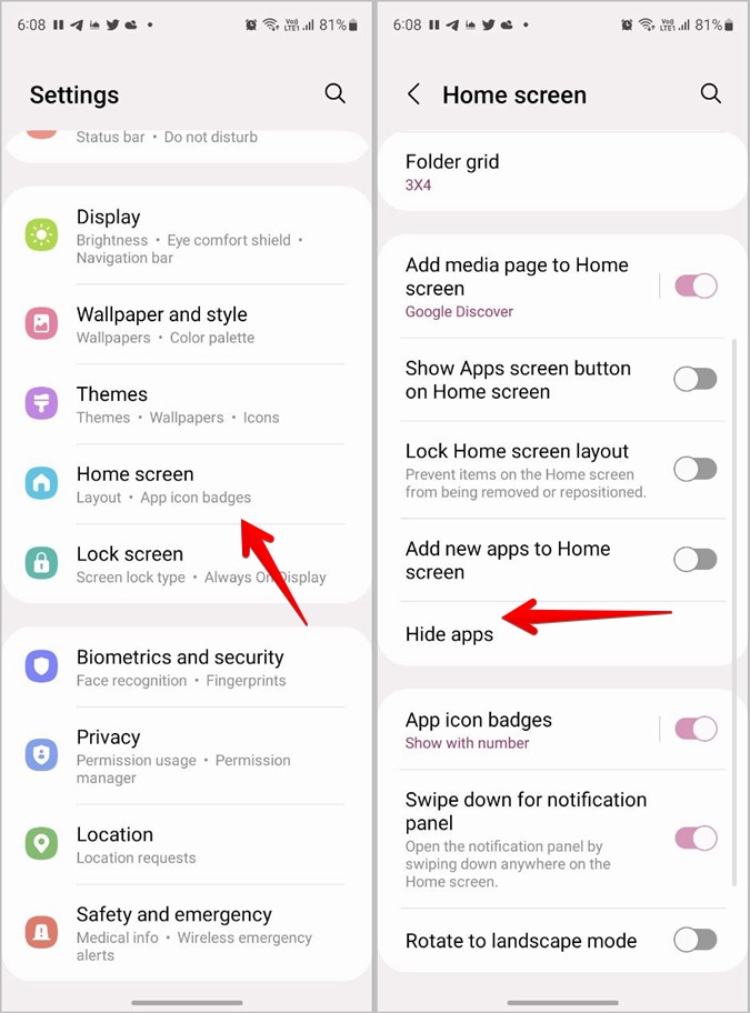 Сообщения Samsung Hide Apps