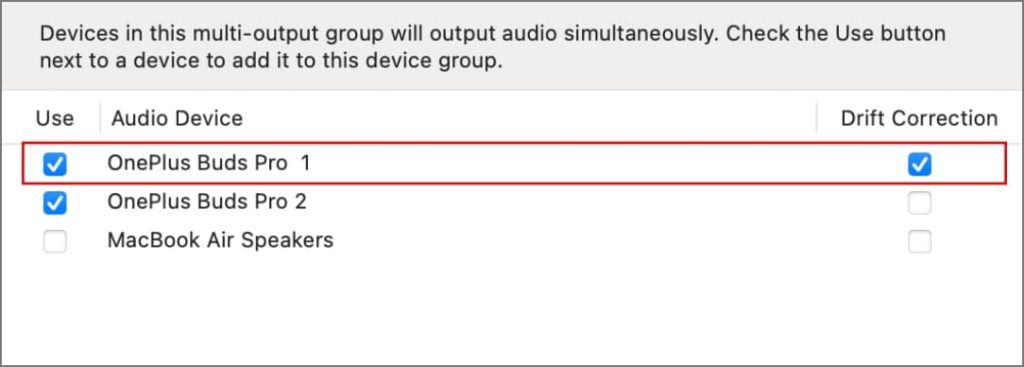 Коррекция дрейфа в приложении Audio Midi на Mac