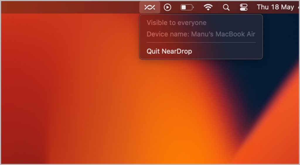 Приложение NearDrop на Mac