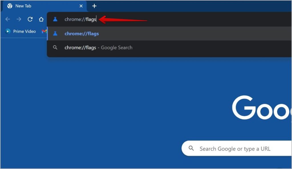 Открытие флагов Chrome в браузере Chrome