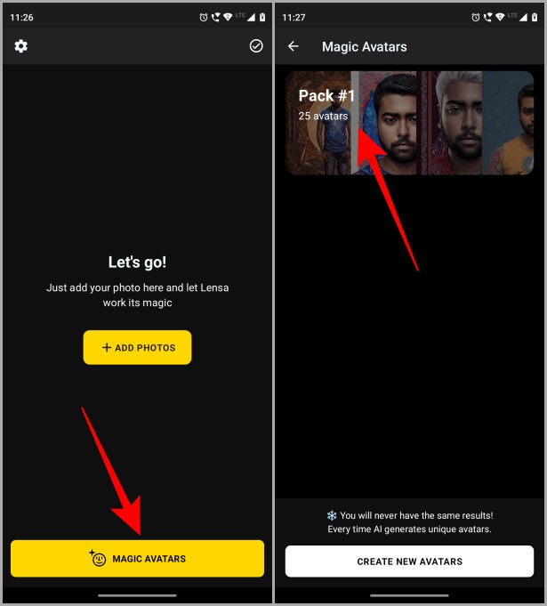 Открытие магических аватаров на Lensa AI на Android
