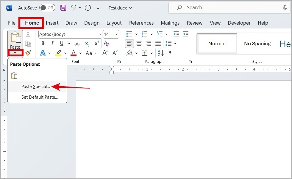 Вставить специальный параметр в Microsoft Word