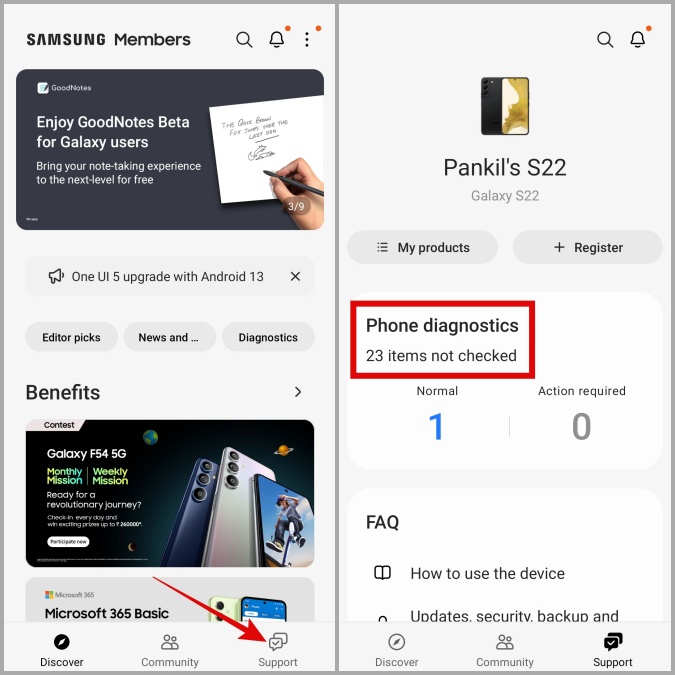 Диагностика телефона на телефоне Samsung Galaxy